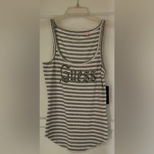 White and silver Guess Top
